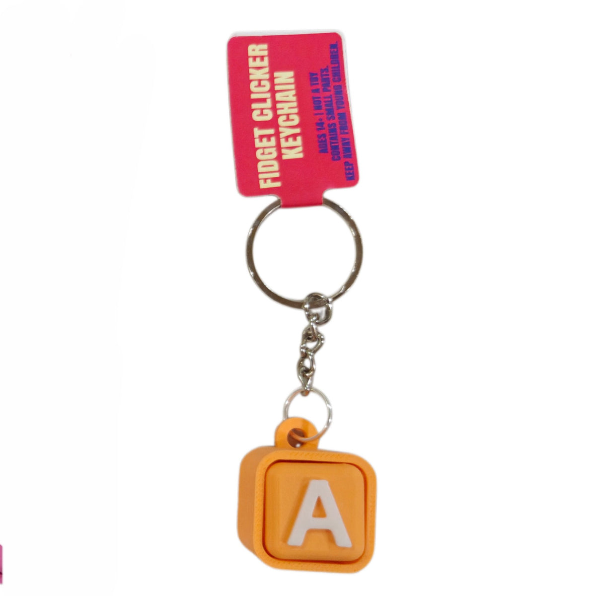 Square Letter Fidget Clicker Keychain – Product photo