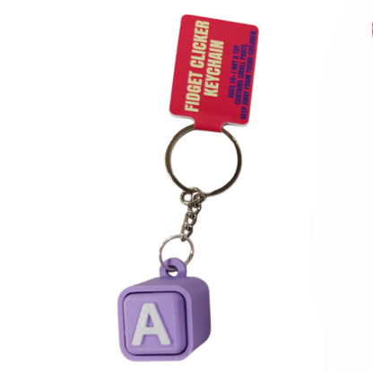 Square Letter Fidget Clicker Keychain – Product photo