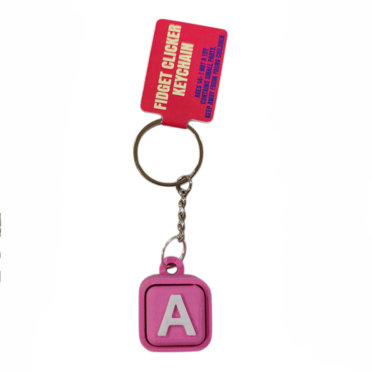Square Letter Fidget Clicker Keychain – Product photo